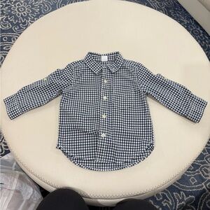GAP Kids Black and White Gingham Button Down Shirt